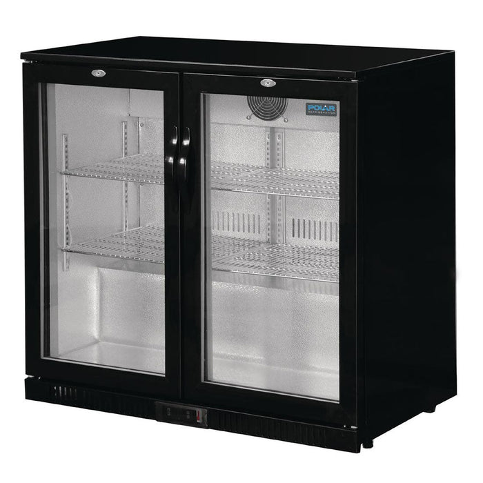 Polar G-Series Back Bar Cooler with 2 Hinged Doors 198L Black - GL012-A