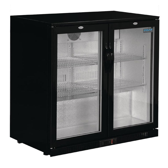 Polar G-Series Back Bar Cooler with 2 Hinged Doors 198L Black - GL012-A