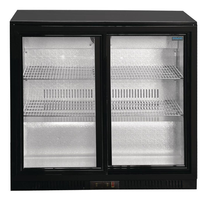 Polar G-Series Back Bar Cooler with 2 Sliding Doors 208L Black - GL003-A