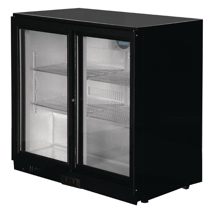 Polar G-Series Back Bar Cooler with 2 Sliding Doors 208L Black - GL003-A