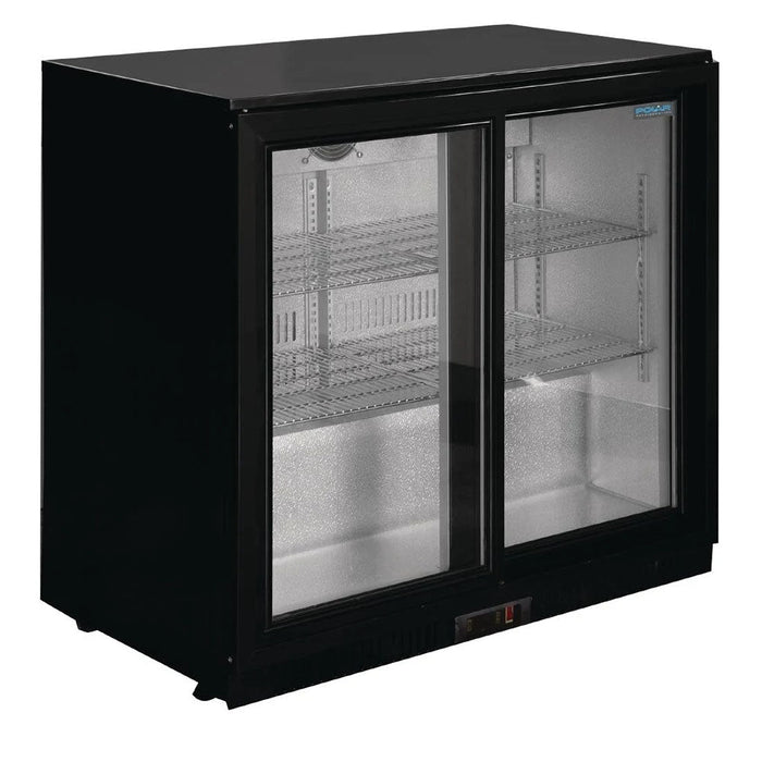 Polar G-Series Back Bar Cooler with 2 Sliding Doors 198L Black - GL010-A