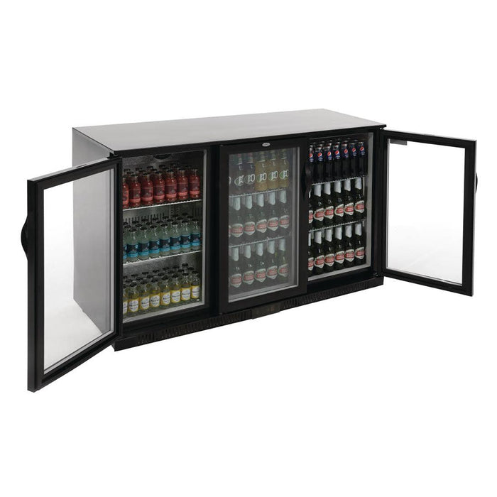 Polar G-Series Back Bar Cooler with 3 Hinged Doors 330L Black - GL004-A