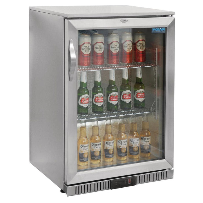 Polar G-Series Back Bar Cooler with 1 Hinged Door 138L Stainless Steel - GL007-A