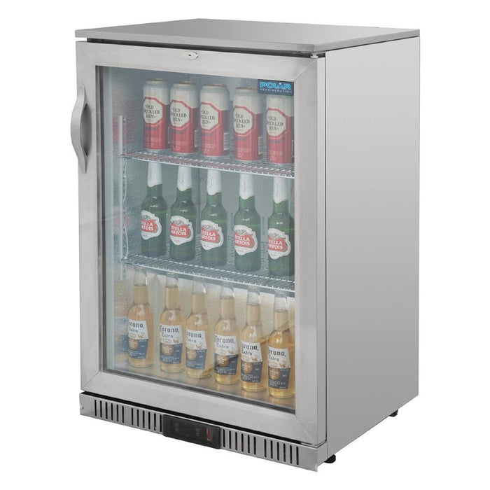 Polar G-Series Back Bar Cooler with 1 Hinged Door 138L Stainless Steel - GL007-A