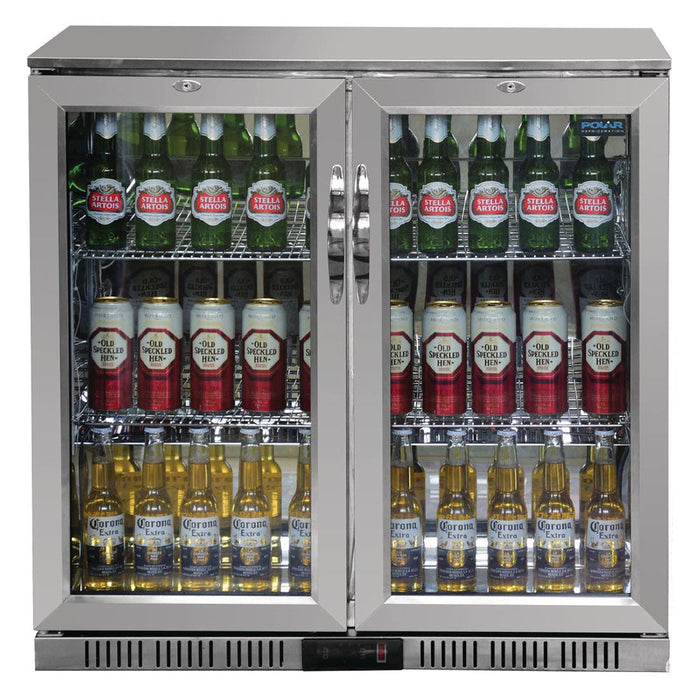 Polar G-Series Back Bar Cooler with 2 Hinged Doors 208L Stainless Steel - GL008-A