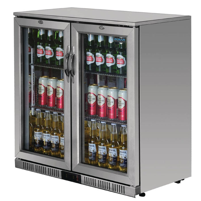 Polar G-Series Back Bar Cooler with 2 Hinged Doors 208L Stainless Steel - GL008-A