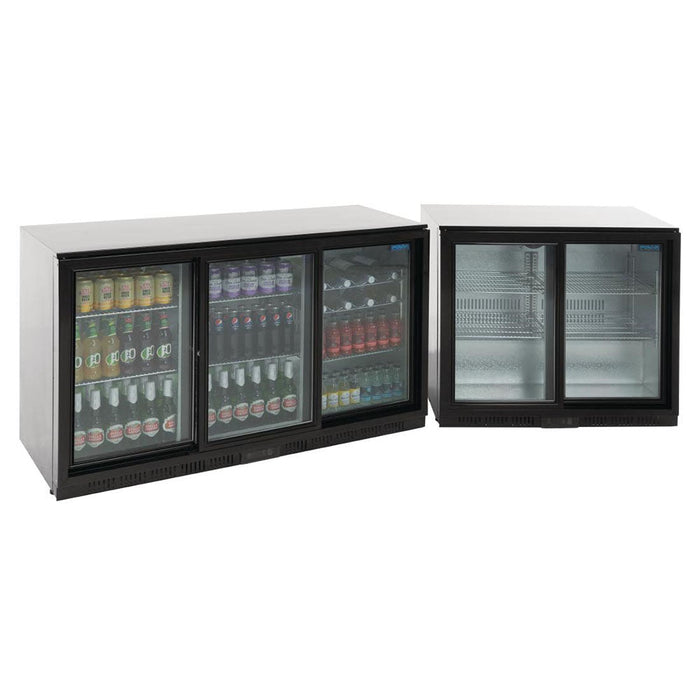 Polar G-Series Back Bar Cooler with 3 Sliding Doors 320L Black - GL013-A