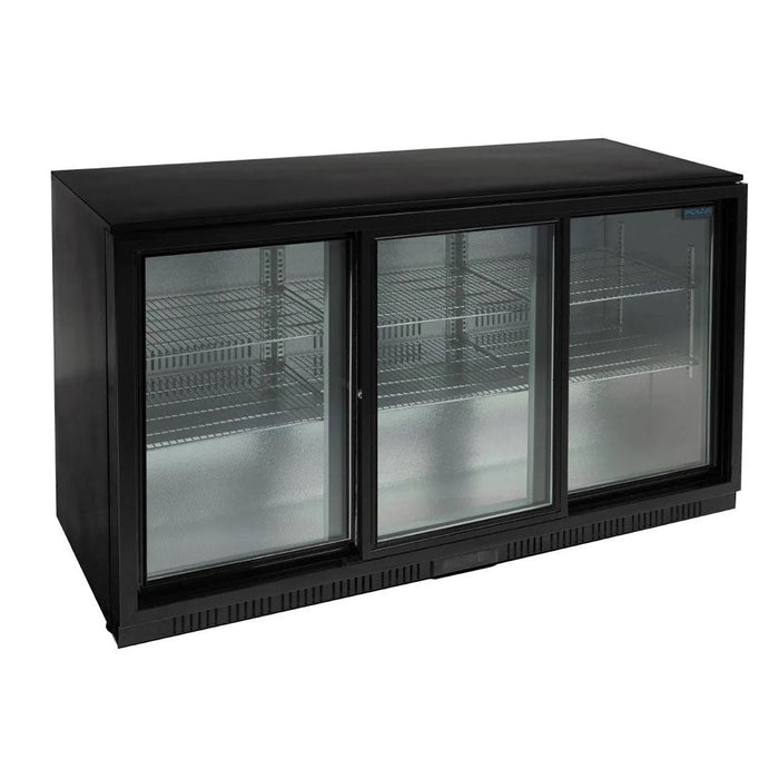 Polar G-Series Back Bar Cooler with 3 Sliding Doors 320L Black - GL013-A