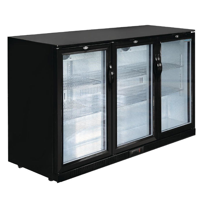 Polar G-Series Back Bar Cooler with 3 Hinged Doors 320L Black - GL014-A