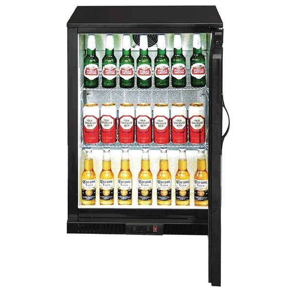 Polar G-Series 900mm Single Solid Door Back Bar Cooler in Black 138L - GL015-A