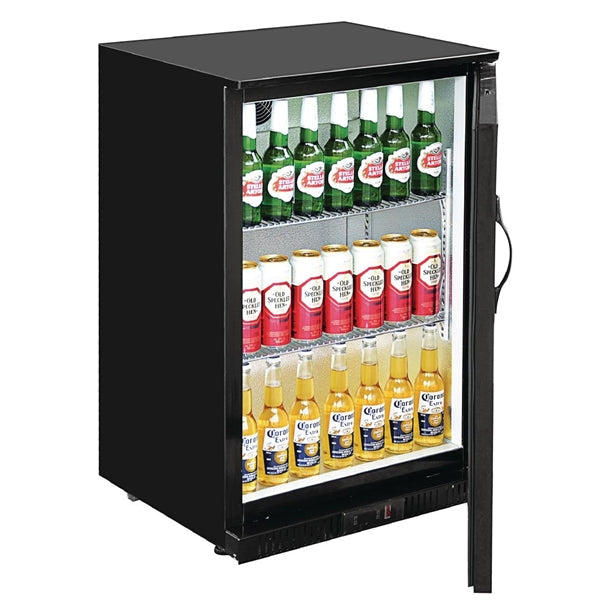 Polar G-Series 900mm Single Solid Door Back Bar Cooler in Black 138L - GL015-A