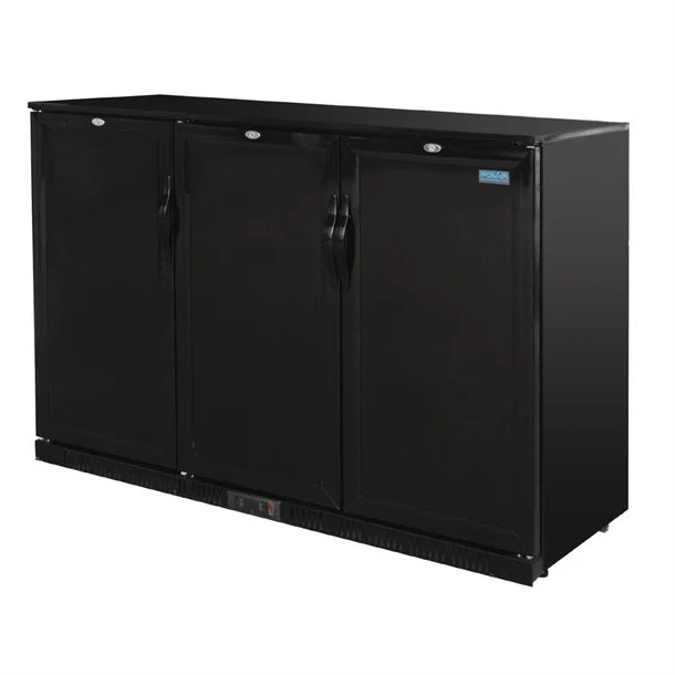 Polar G-Series 900mm Triple Solid Door Back Bar Cooler in Black 330L - GL017-A