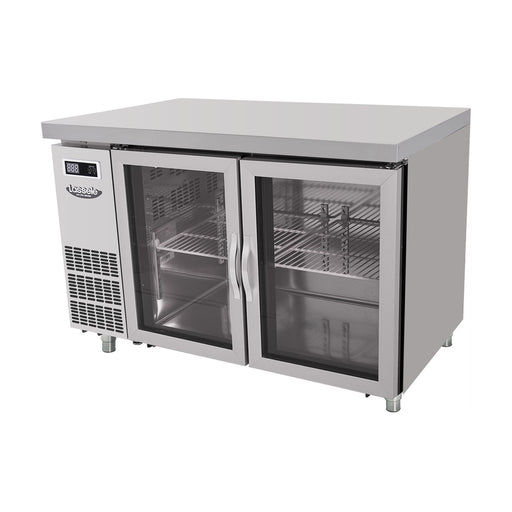 Lassele S Series 2 Glass Door Under Bench Fridge 1200mm - LGRT-2B-1200