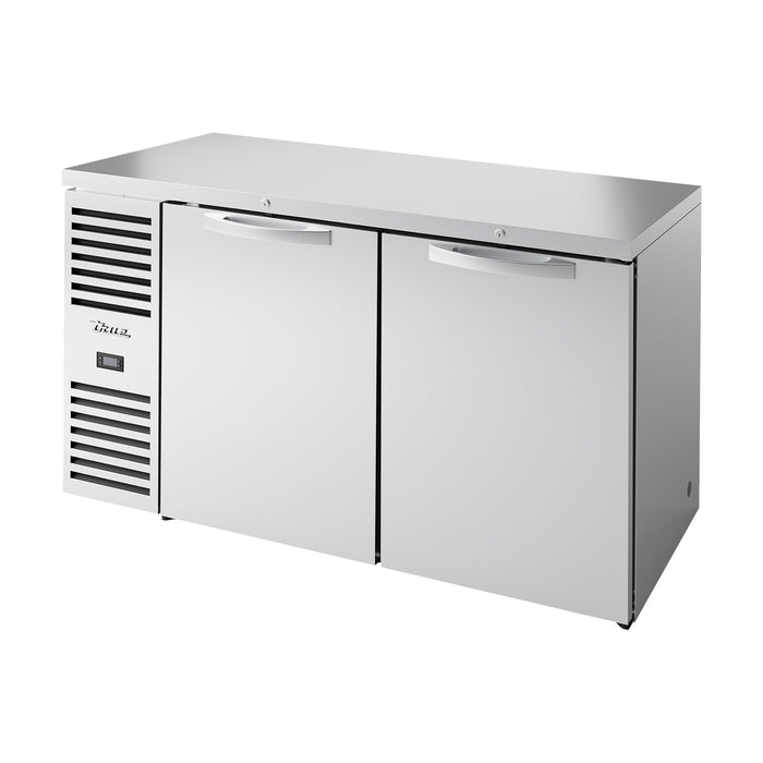 True Refrigeration Bar Refrigerator - Stainless Steel Ext - 2 Solid Swing Doors - TBR60-RISZ1-L-S-SS-2