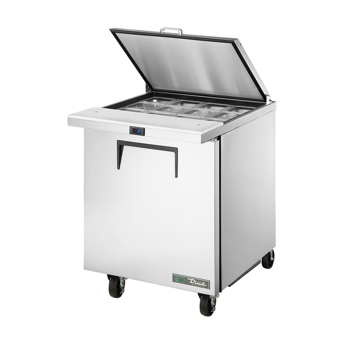 True Refrigeration Prep Table - 12x 1/6 Top Pans - 1 Solid Swing Door - Removable lids - TSSU-27-12M-C-HC FLID