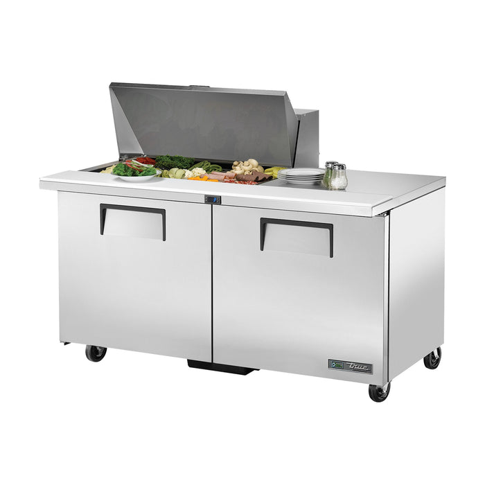 True Refrigeration Prep Table - 15x 1/6 Top Pans - 2 Solid Swing Doors - TSSU-60-15M-B-HC