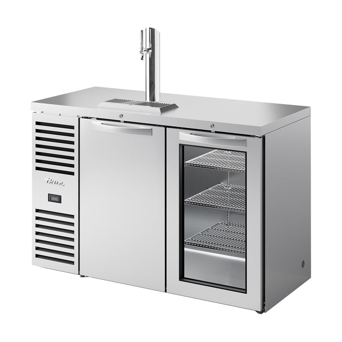 True Refrigeration Keg Chiller / Dispenser - Stainless Steel Ext - 1 Solid Swing Door + 1 Glass Swing Door - TDR52-RISZ1-L-S-SG-2
