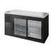 True Refrigeration Bar Refrigerator - Black Ext - 2 Glass Slide Doors - TBR60-RISZ1-L-B-11-2