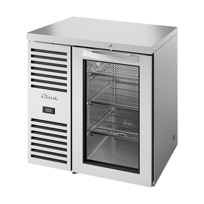 True Refrigeration Bar Refrigerator - Stainless Steel Ext - 1 Glass Swing Door - TBR32-RISZ1-L-S-G-2