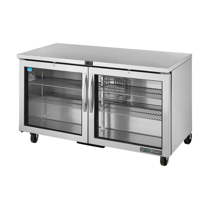 True Refrigeration Undercounter Foodservice Refrigerator - 2 Glass Swing Doors - TUC-60G-HC-FGD01
