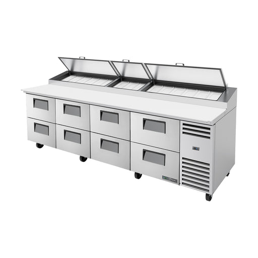 True Refrigeration Pizza Prep Table - 15x 1/3 Top Pans - 8 Drawers - TPP-AT-119D-8-HC