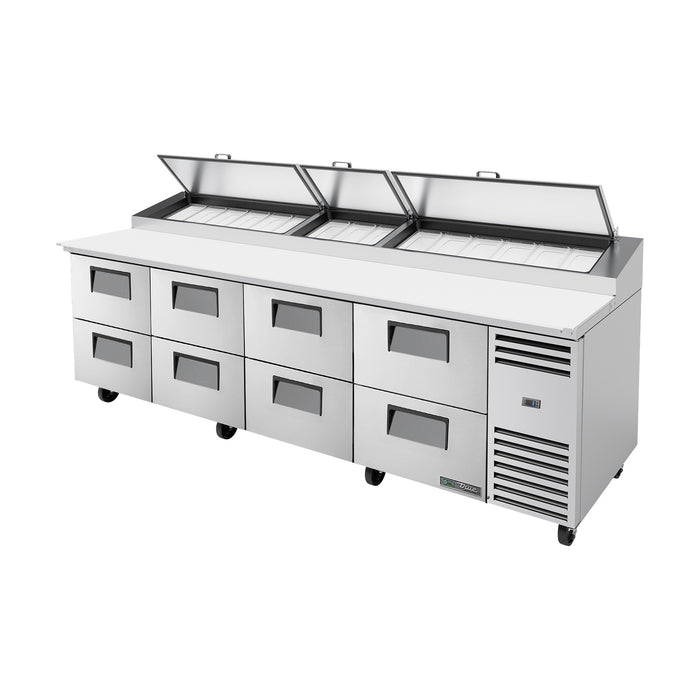 True Refrigeration Pizza Prep Table - 15x 1/3 Top Pans - 8 Drawers - TPP-AT-119D-8-HC