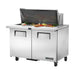 True Refrigeration Prep Table - 18x 1/6 Top Pans - 2 Solid Swing Doors - TSSU-48-18M-B-HC