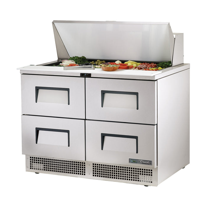 True Refrigeration Prep Table - 18x 1/6 Top Pans - 4 Drawers - TFP-48-18M-D-4-HC