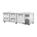 True Refrigeration Deep Undercounter Refrigerator - 4 Drawers + 1 Solid Swing Door - TUC-93D-4-HC
