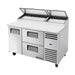 True Refrigeration Pizza Prep Table - 8x 1/3 Top Pans - 2 Drawers + 1 Solid Swing Door - TPP-AT-60D-2-HC