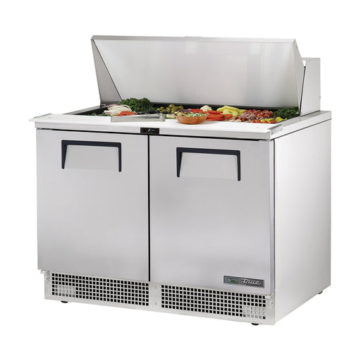 True Refrigeration Prep Table - 18x 1/6 Top Pans - 2 Solid Swing Doors - TFP-48-18M-HC