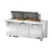 True Refrigeration Prep Table - 24x 1/6 Top Pans - 3 Solid Swing Doors - TSSU-72-24M-B-ST-HC