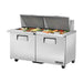 True Refrigeration Prep Table - 24x 1/6 Top Pans - 2 Solid Swing Doors - TSSU-60-24M-B-ST-HC