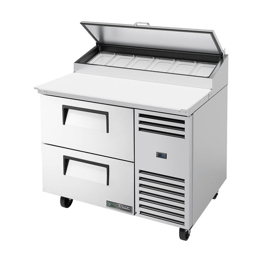 True Refrigeration Pizza Prep Table - 6x 1/3 Top Pans - 2 Drawers - TPP-AT-44D-2-HC