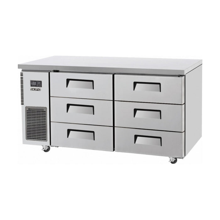 Skipio Six Drawer 1500mm Under Bench Freezer 395L - SUF15-3D-6