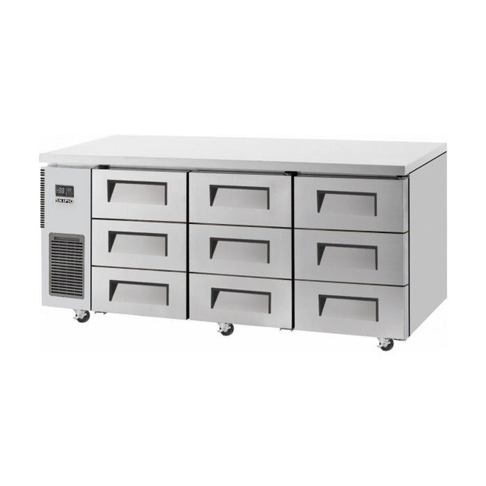Skipio Nine Drawer 1800mm Under Bench Fridge 505L - SUR18-3D-9