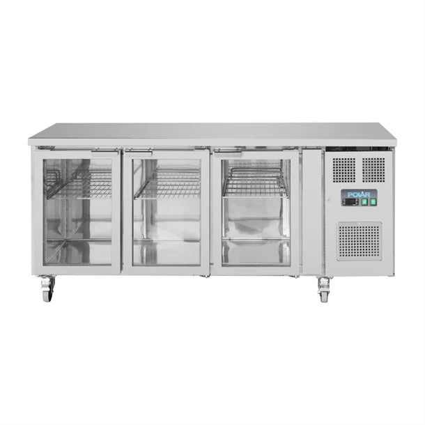 Polar U-Series Three Glass Door Counter Fridge - UA024-A