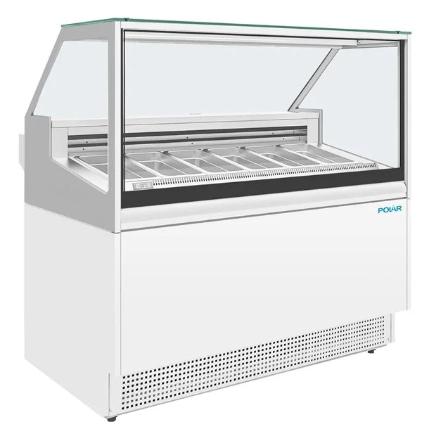 Polar U-Series 6 Pan Ice Cream Serve Over Cabinet Freezer - UA058-A