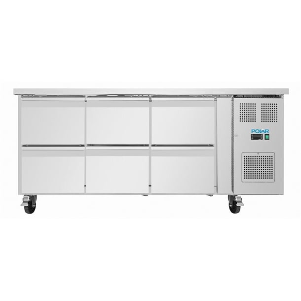 Polar U-Series Six Drawer Gastronorm Counter Fridge - UA101-A