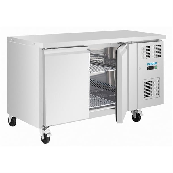 Polar U-Series Double Door Slimline Counter Fridge 155Ltr - UA105-A
